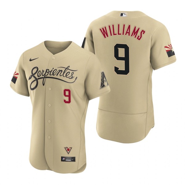 Personalized Men’s Arizona Diamondbacks #9 Matt Williams Serpientes City Connect Jersey Gold – Stitched