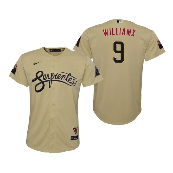 Personalized Youth Arizona Diamondbacks #9 Matt Williams Serpientes City Connect Jersey Gold – Stitched