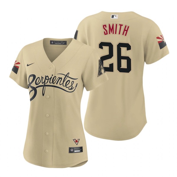 Personalized Women Arizona Diamondbacks #26 Pavin Smith Serpientes City Connect Jersey Gold – Stitched