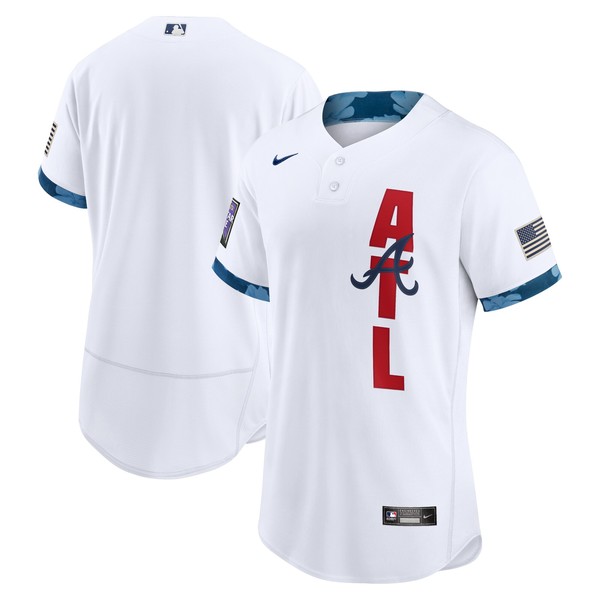Personalized Men’s – Flex Base Atlanta Braves 2021 MLB All-Star White Jersey Worn In-Game – Stitched