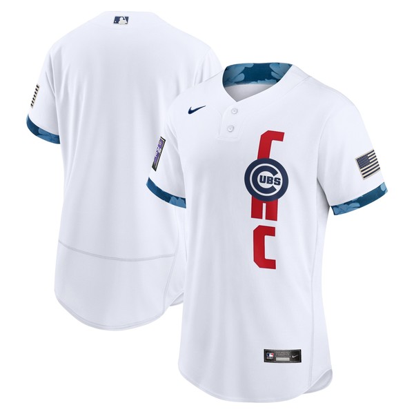 Personalized Men’s – Flex Base Chicago Cubs 2021 MLB All-Star White Jersey Worn In-Game – Stitched