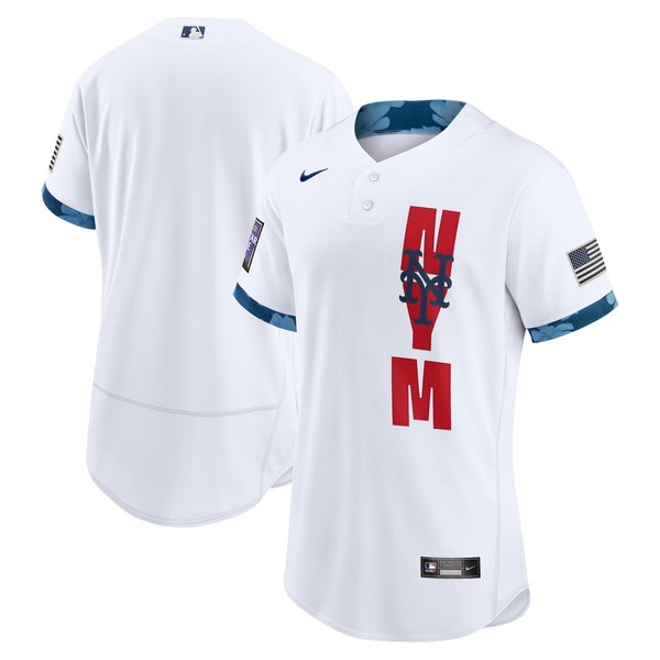 Personalized Men’s – Flex Base New York Mets 2021 MLB All-Star White Jersey Worn In-Game – Stitched