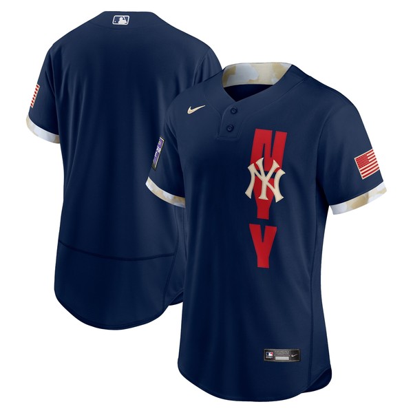 Personalized Men’s – Flex Base New York Yankees 2021 MLB All-Star Navy Jersey Worn In-Game – Stitched