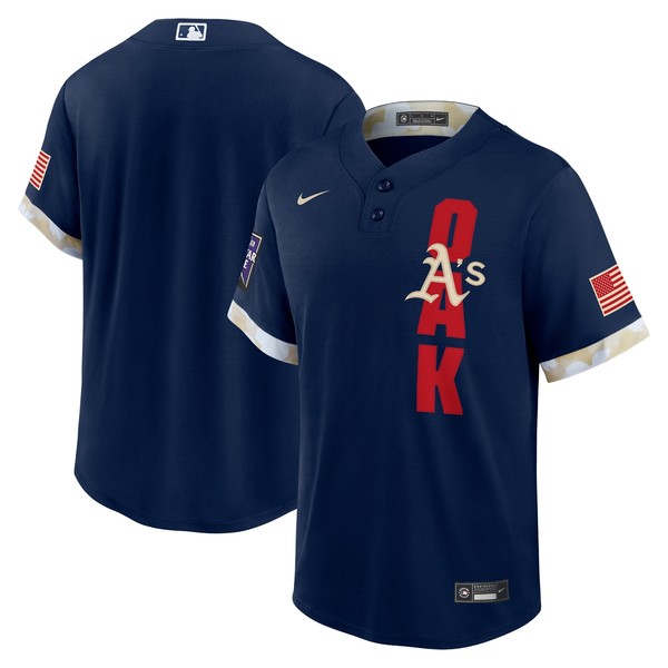 Personalized Men’s – Cool Base Oakland Athletics 2021 MLB All-Star Navy Jersey Worn In-Game – Stitched