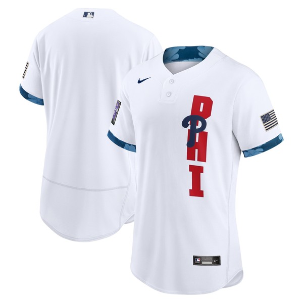 Personalized Men’s – Flex Base Philadelphia Phillies 2021 MLB All-Star White Jersey Worn In-Game – Stitched