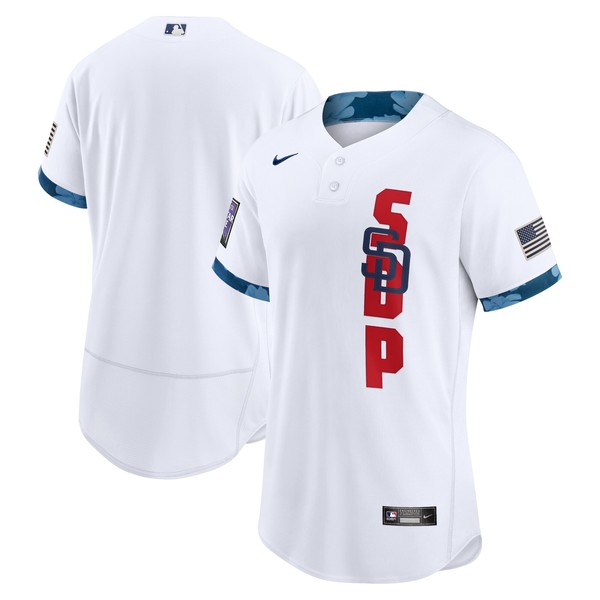Personalized Men’s – Flex Base San Diego Padres 2021 MLB All-Star White Jersey Worn In-Game – Stitched