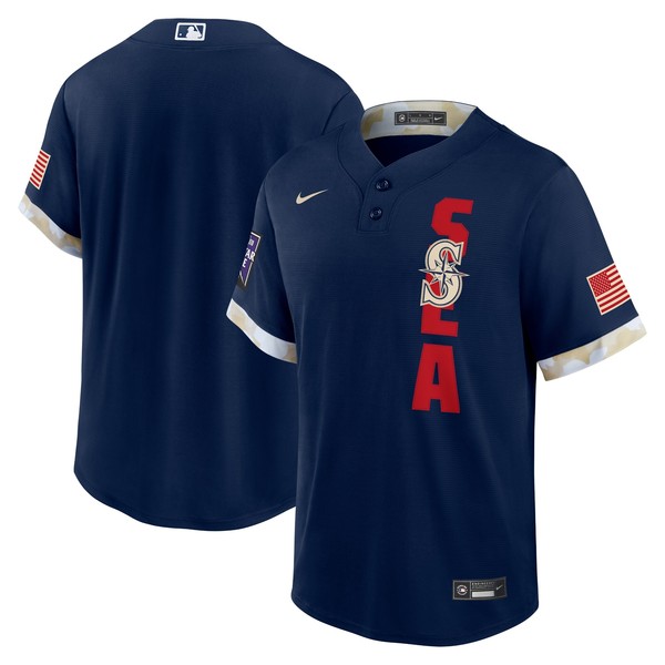 Personalized Men’s – Cool Base Seattle Mariners 2021 MLB All-Star Navy Jersey Worn In-Game – Stitched