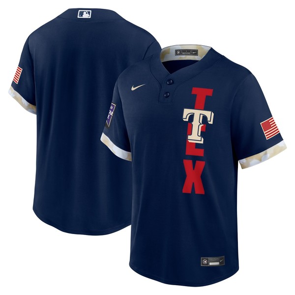 Personalized Men’s – Cool Base Texas Rangers 2021 MLB All-Star Navy Jersey Worn In-Game – Stitched