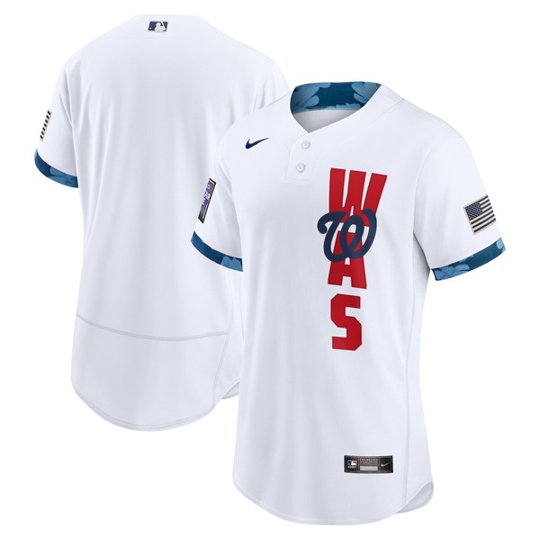 Personalized Men’s – Flex Base Washington Nationals 2021 MLB All-Star White Jersey Worn In-Game – Stitched