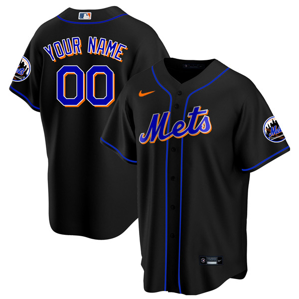 Personalized Men’s – Cool Base New York Mets Black Throwback Jersey – Stitched