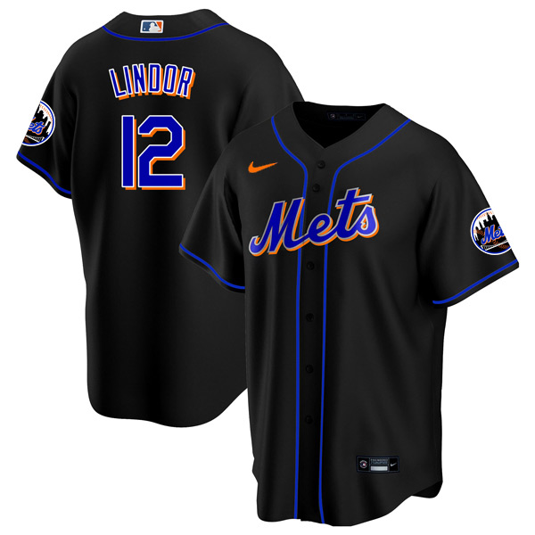 Personalized Men’s – Cool Base New York Mets Francisco Lindor Black Throwback Jersey – Stitched