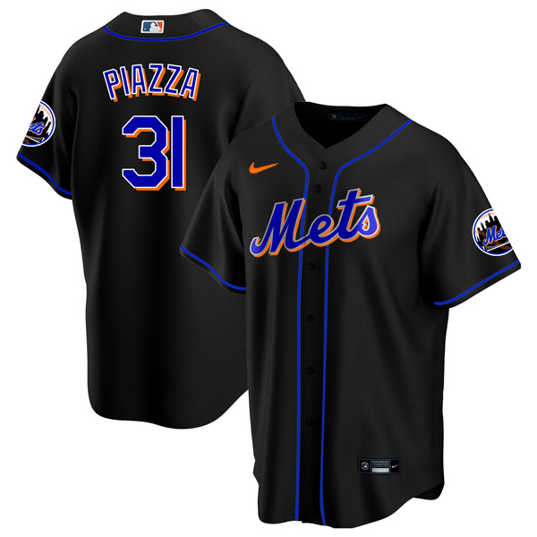 Personalized Men’s – Cool Base New York Mets Mike Piazza Black Throwback Jersey – Stitched