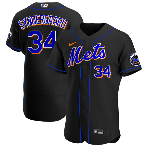 Personalized Men’s – Flex Base New York Mets Noah Syndergaard Black Throwback Jersey – Stitched