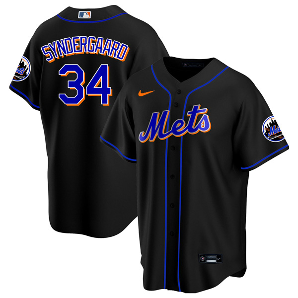 Personalized Men’s – Cool Base New York Mets Noah Syndergaard Black Throwback Jersey – Stitched