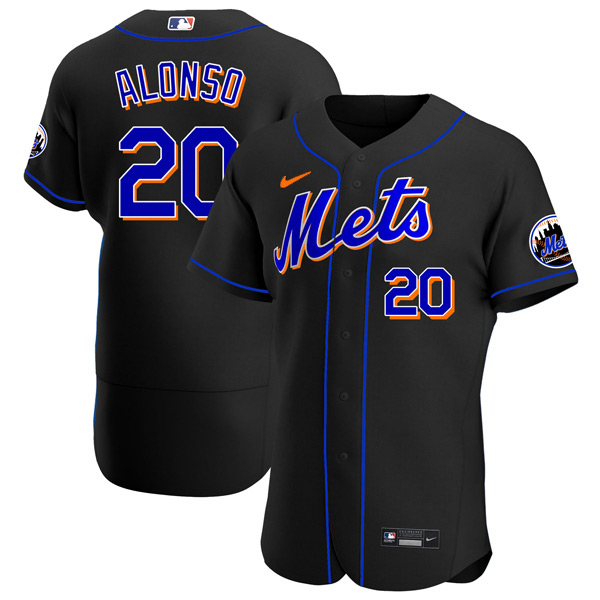 Personalized Men’s – Flex Base New York Mets Pete Alonso Black Throwback Jersey – Stitched