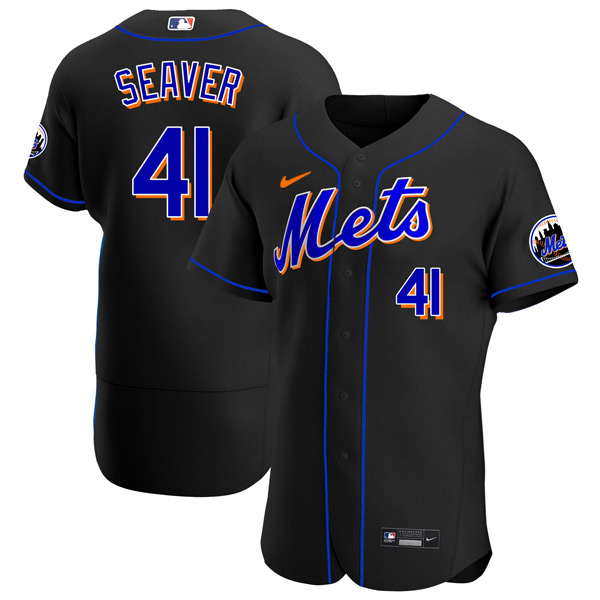Personalized Men’s – Flex Base New York Mets Tom Seaver Black Throwback Jersey – Stitched