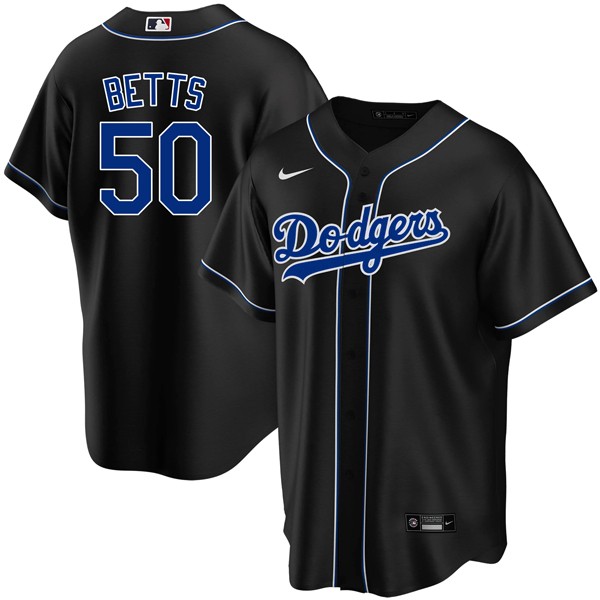 Personalized Men’s – Cool Base Mookie Betts Los Angeles Dodgers Black Fashion Jersey Stitched