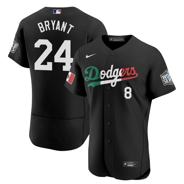 Personalized Men’s – Flex Base Kobe Bryant Los Angeles Dodgers Black Mexico Flag Jersey Stitched