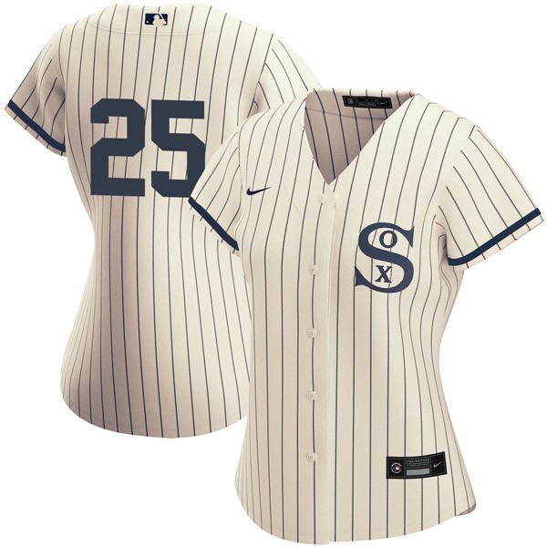 Personalized Women Chicago White Sox #25 Andrew Vaughn Field of Dreams Throwback Jersey Stitched