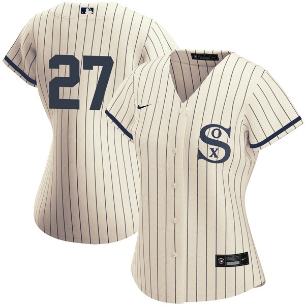 Personalized Women Chicago White Sox #27 Lucas Giolito Field of Dreams Throwback Jersey Stitched