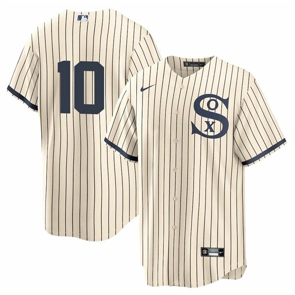 Personalized Men’s – Cool Base Chicago White Sox #10 Yoan Moncada Field of Dreams Throwback Jersey Stitched