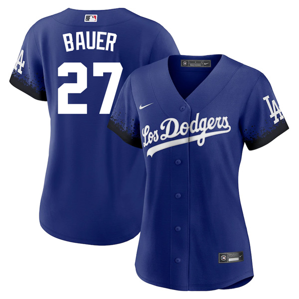 Personalized Women Trevor Bauer Los Angeles Dodgers 2021 City Connect Stitched Jersey