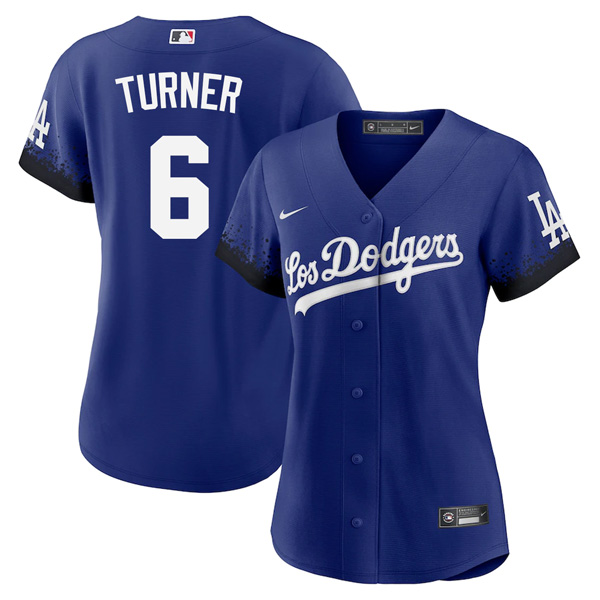 Personalized Women Trea Turner Los Angeles Dodgers 2021 City Connect Stitched Jersey
