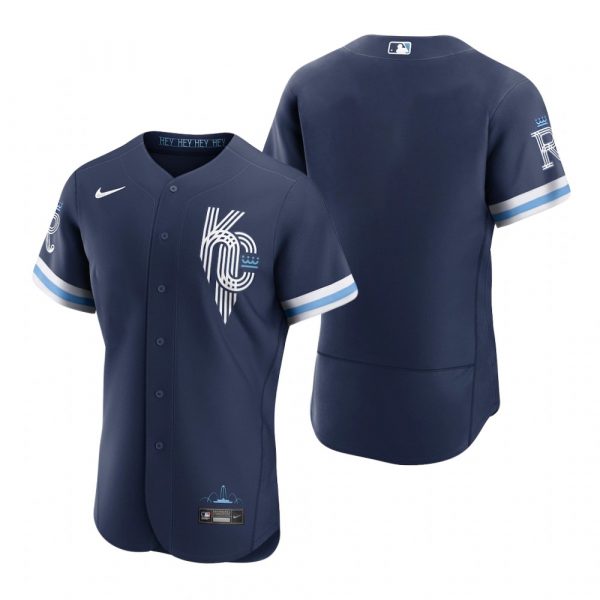 Personalized Men’s – Flex Base Kansas City Royals Navy 2022 City Connect Stitched Jersey
