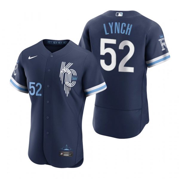 Personalized Men’s – Flex Base Kansas City Royals Daniel Lynch Navy 2022 City Connect Stitched Jersey