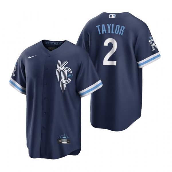 Personalized Men’s – Cool Base Kansas City Royals Michael A. Taylor Navy 2022 City Connect Stitched Jersey