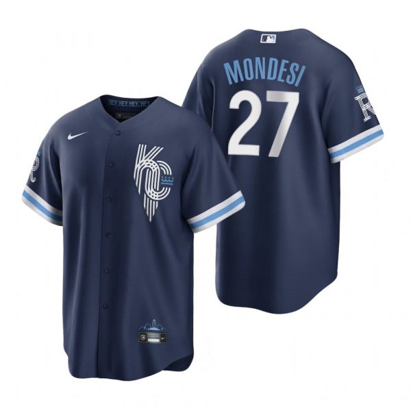 Personalized Men’s – Cool Base Kansas City Royals Adalberto Mondesi Navy 2022 City Connect Stitched Jersey