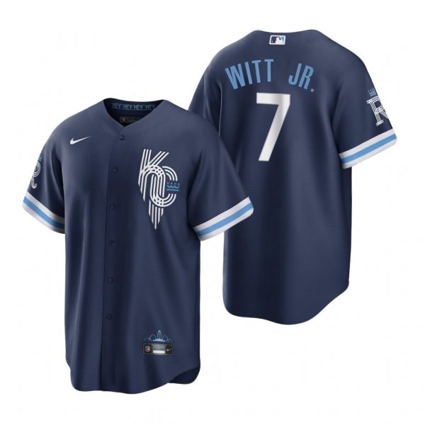 Personalized Men’s – Cool Base Kansas City Royals Bobby Witt Jr. Navy 2022 City Connect Stitched Jersey