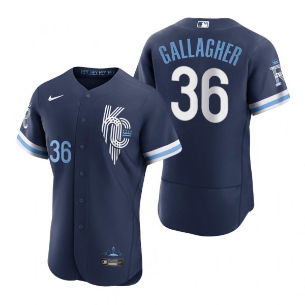 Personalized Men’s – Flex Base Kansas City Royals Cam Gallagher Navy 2022 City Connect Stitched Jersey