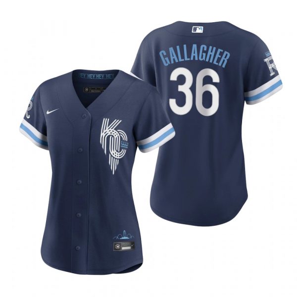Personalized Women Kansas City Royals Cam Gallagher Navy 2022 City Connect Stitched Jersey