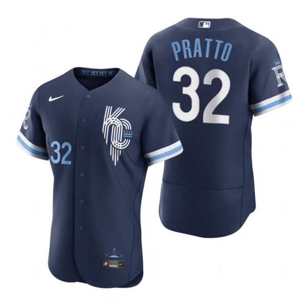 Personalized Men’s – Flex Base Kansas City Royals Nick Pratto Navy 2022 City Connect Stitched Jersey