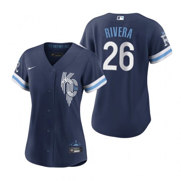Personalized Women Kansas City Royals Emmanuel Rivera Navy 2022 City Connect Stitched Jersey