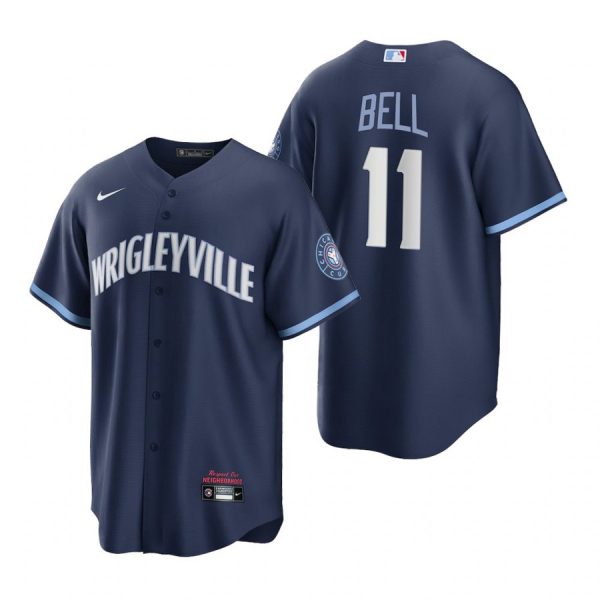 Personalized Youth Chicago Cubs George Bell City Connect Wrigleyville Jersey Navy Stitched