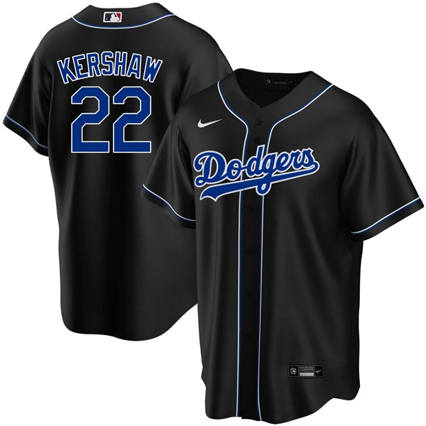 Personalized Youth Clayton Kershaw Los Angeles Dodgers Black Fashion Jersey Stitched