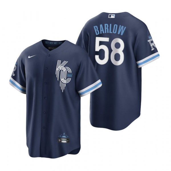 Personalized Youth Kansas City Royals Scott Barlow Navy 2022 City Connect Stitched Jersey