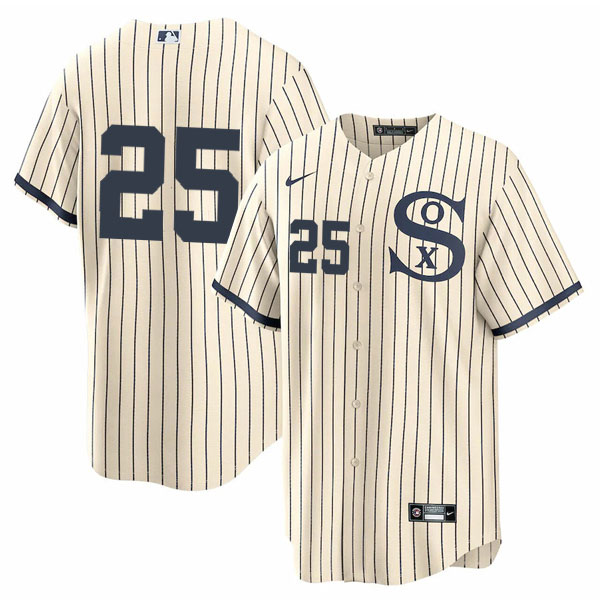 Personalized Men’s Chicago White Sox #25 Andrew Vaughn Field of Dreams Throwback Limited Edition Jersey Stitched
