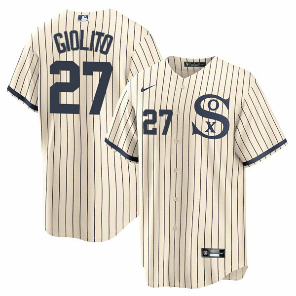Personalized Men’s Chicago White Sox #27 Lucas Giolito Field of Dreams Throwback Limited Edition Jersey Stitched