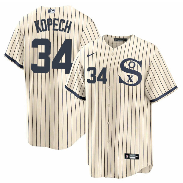 Personalized Men’s Chicago White Sox #34 Michael Kopech Field of Dreams Throwback Limited Edition Jersey Stitched