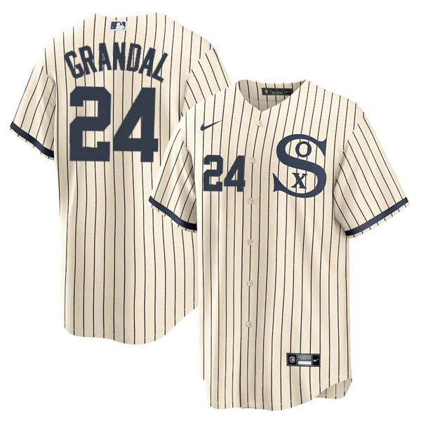 Personalized Men’s Chicago White Sox #24 Yasmani Grandal Field of Dreams Throwback Limited Edition Jersey Stitched