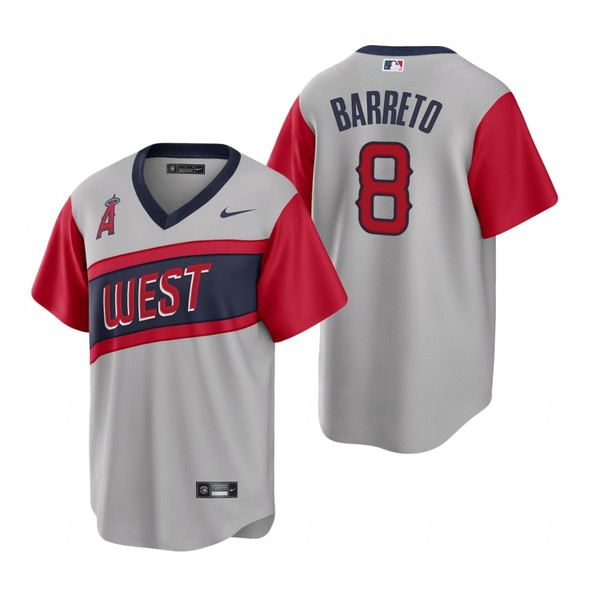 Personalized Men’s #8 Franklin Barreto Los Angeles Angels Gray Road 2021 Little League Classic Jersey