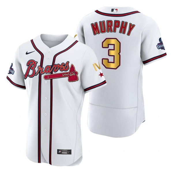 Personalized Men’s Atlanta Braves Dale Murphy 2022 White Gold Program 4-Time World Series Champions Jersey