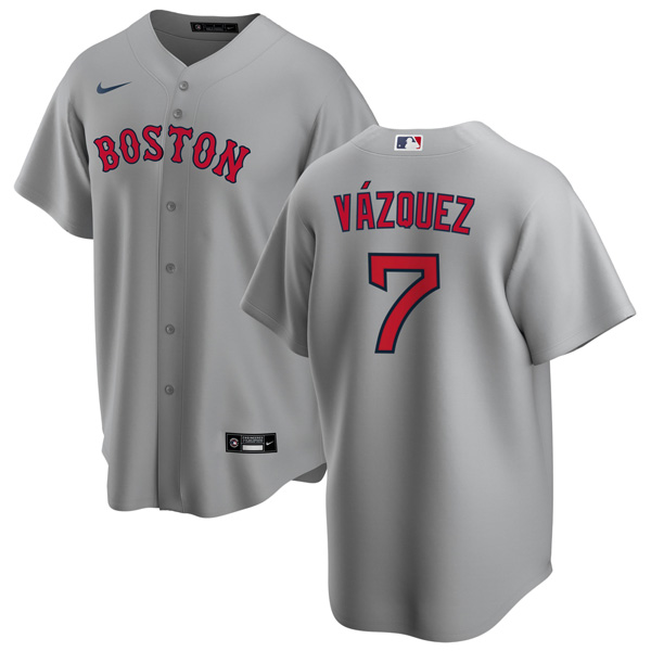 Personalized Men’s Boston Red Sox #7 Christian Vázquez Jersey Cool Base Gray