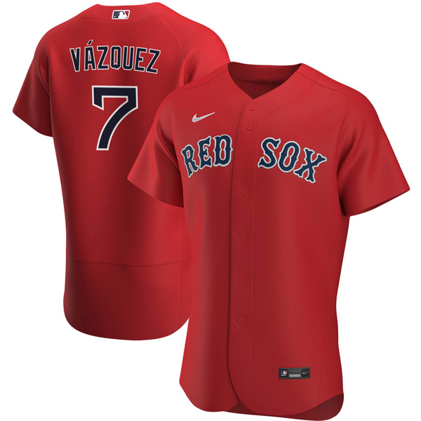 Personalized Men’s Boston Red Sox #7 Christian Vázquez Jersey Flex Base Red