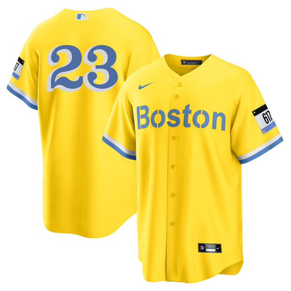 Personalized Men’s Boston Red Sox #23 Michael Chavis Jersey Cool Base Yellow
