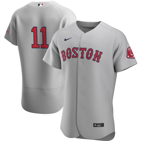 Personalized Men’s Boston Red Sox #11 Rafael Devers Jersey Flex Base Gray