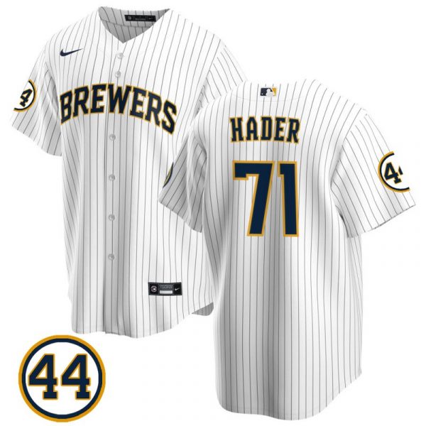 Personalized Men’s #71 Josh Hader Milwaukee Brewers White Jersey Cool Base White